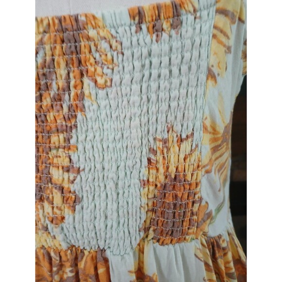 Urban Outfitters Cooperative Linen Blend Womens Sunflower Sundress Large Pockets - Picture 7 of 14